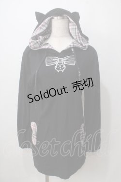 画像1: MINT NeKO / カットソーパーカー 黒 Y-25-06-24-052-HN-TO-AS-ZT0621Y