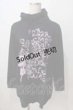 画像1: ALGONQUINS / バラptハイネックロングカットソー F 黒 Y-25-06-24-053-AL-TO-SZ-ZT332