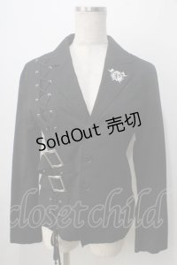 PUTUMAYO /  刺繍編み上げジャケット  黒 Y-25-06-24-055-PT-JA-SZ-ZY