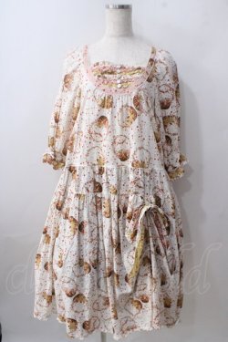 画像1: PINK HOUSE / Flower Picnic プリントミディワンピース F アイボリー Y-25-06-24-005-LO-OP-SZ-ZY