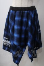 画像1: JURY BLACK / LOGO×CODEフェイク巻きスカート  ブルー Y-25-06-24-059-GL-SK-SZ-ZT333 (1)