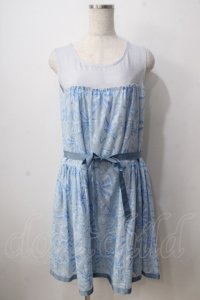 Jane Marple / リボンレースノースリーブワンピース M サックス Y-25-06-24-075-JM-OP-SZ-ZT338