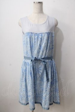 画像1: Jane Marple / リボンレースノースリーブワンピース M サックス Y-25-06-24-075-JM-OP-SZ-ZT338