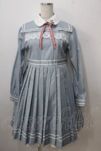 BABY,THE STARS SHINE BRIGHT / Love and Cherish youプリーツワンピース  スモーキーサックス Y-25-06-24-095-BA-OP-SZ-ZY