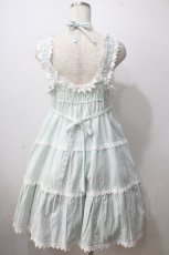 画像2: BABY,THE STARS SHINE BRIGHT / からみ3段ティアードジャンパースカート  ミント Y-25-06-24-096-BA-OP-SZ-ZY (2)