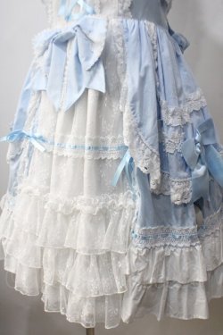 画像4: BABY,THE STARS SHINE BRIGHT / 草原のお花摘みの少女ジャンパースカート  サックス×白 Y-25-06-24-097-BA-OP-SZ-ZY