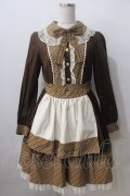 Angelic Pretty /Sweetカプチーノワンピース - ブラウン Y-25-06-24-101-AP-OP-SZ-ZY