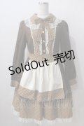 Angelic Pretty /Sweetカプチーノワンピース - ブラウン Y-25-06-24-101-AP-OP-SZ-ZY