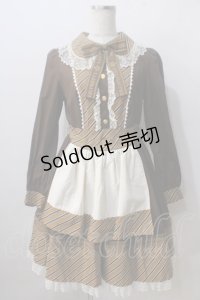 Angelic Pretty /Sweetカプチーノワンピース - ブラウン Y-25-06-24-101-AP-OP-SZ-ZY
