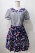 Jane Marple / キャンディトロンプイユワンピース  紺 Y-25-06-24-021-JM-OP-AS-ZY