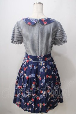 画像2: Jane Marple / キャンディトロンプイユワンピース  紺 Y-25-06-24-021-JM-OP-AS-ZY