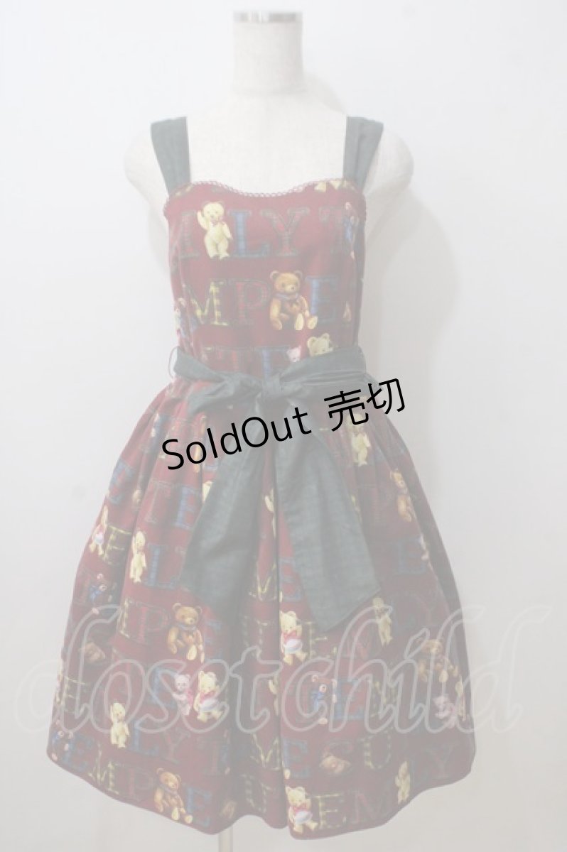 画像1: Emily Temple cute / Alphabet Bearsノースリーブワンピース  ワイン Y-25-06-26-048-ET-OP-AS-ZT456 (1)