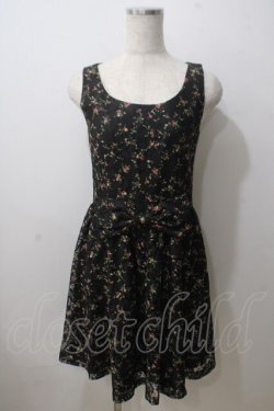 画像1: MILK / Ribbon lap dress  ブラックフラワーレース Y-25-06-26-054-ML-OP-SZ-ZY