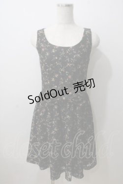 画像1: MILK / Ribbon lap dress  ブラックフラワーレース Y-25-06-26-054-ML-OP-SZ-ZY