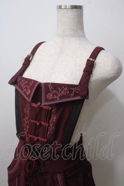 画像3: Ozz oneste / 鳳凰刺繍チャイナサロペット  ワイン Y-25-06-26-063-OO-PA-SZ-ZY