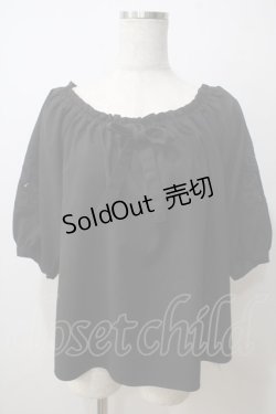 画像1: F&A / ローズ刺繍袖トップス F 黒 Y-25-06-26-009-LO-TO-SZ-ZY