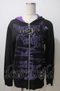 h.ANARCHY / ベルト付き英字パーカー  黒 Y-25-06-26-074-HN-TO-SZ-ZY