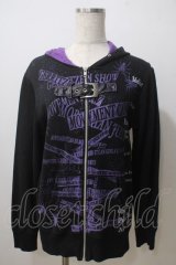 h.ANARCHY / ベルト付き英字パーカー  黒 Y-25-06-26-074-HN-TO-SZ-ZT074