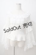 MAJOH / PRINCESS LACE SLEEVE トップス  ホワイト Y-25-06-26-077-GO-TO-SZ-ZY