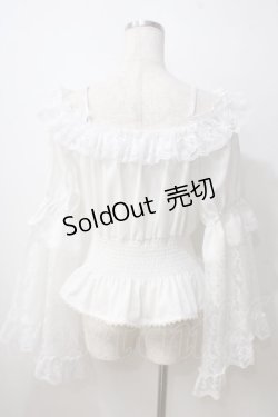 画像2: MAJOH / PRINCESS LACE SLEEVE トップス  ホワイト Y-25-06-26-077-GO-TO-SZ-ZY