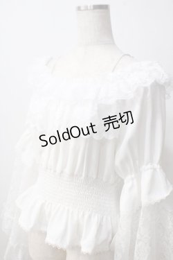 画像3: MAJOH / PRINCESS LACE SLEEVE トップス  ホワイト Y-25-06-26-077-GO-TO-SZ-ZY