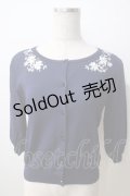 LODISPOTTO / お花モチーフカーディガン M 紺 Y-25-06-26-080-LO-TO-SZ-ZY