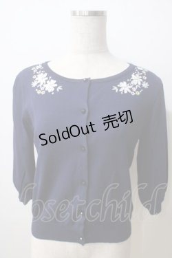 画像1: LODISPOTTO / お花モチーフカーディガン M 紺 Y-25-06-26-080-LO-TO-SZ-ZY