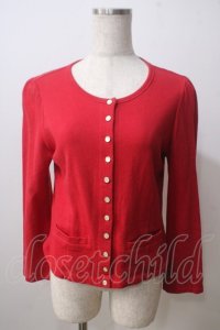 Jane Marple / スナップボタンカットカーディガン M 赤 Y-25-06-26-082-JM-TO-SZ-ZT073