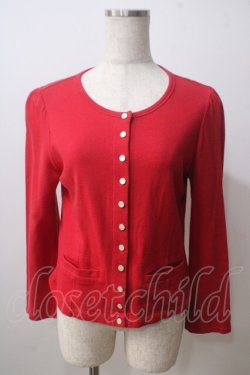 画像1: Jane Marple / スナップボタンカットカーディガン M 赤 Y-25-06-26-082-JM-TO-SZ-ZT073