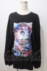 TRAVAS TOKYO / Glutton cat L/S tee F ブラック Y-25-06-26-089-PU-TO-SZ-ZT455