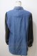 画像2: GLAD NEWS / スタッズ付き袖チュールデニムシャツ  ブルー Y-25-06-26-096-GL-TO-SZ-ZT076 (2)