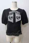 TRAVAS TOKYO / リボン付きパフスリーブトップス L 黒 Y-25-06-26-098-PU-TO-SZ-ZY