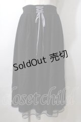 axes femme POETIQUE / リボン花柄バックフリルスカート M 黒 Y-25-06-26-106-AX-SK-SZ-ZI