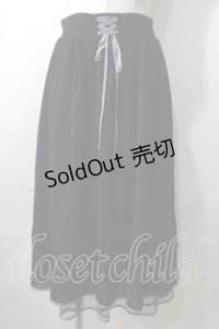 axes femme POETIQUE / リボン花柄バックフリルスカート M 黒 Y-25-06-26-106-AX-SK-SZ-ZI