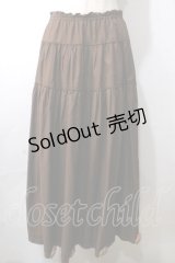 WONDERFUL WORLD / 花モチーフスカート  茶 Y-25-06-26-117-LO-SK-SZ-ZY