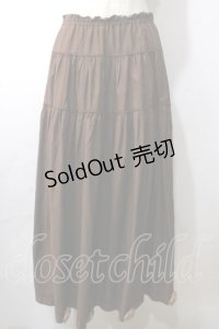 WONDERFUL WORLD / 花モチーフスカート  茶 Y-25-06-26-117-LO-SK-SZ-ZY