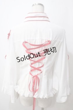 画像2: metamorphose / 着物合わせ風ブラウス  白×赤 Y-25-06-26-014-ME-BL-SZ-ZY
