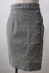 F&A / サイドフリルタイトスカート F ブラック×ホワイト Y-25-06-26-139-LO-SK-SZ-ZT454