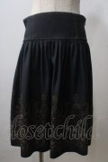 Jane Marple / holy strings embroideryスカート M 紺 Y-25-06-26-146-JM-SK-AS-ZY