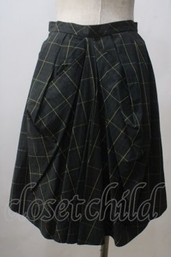画像2: Jane Marple / チェックのタックスカート M グリーン Y-25-06-26-150-JM-SK-SZ-ZT300