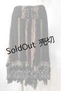 OZZ ANGELO / レースティアードスカート  黒 Y-25-06-26-159-OO-SK-SZ-ZY