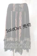 OZZ ANGELO / レースティアードスカート  黒 Y-25-06-26-159-OO-SK-SZ-ZY