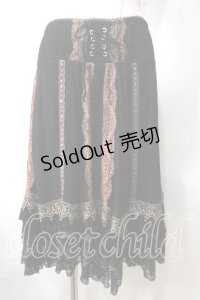 OZZ ANGELO / レースティアードスカート  黒 Y-25-06-26-159-OO-SK-SZ-ZY