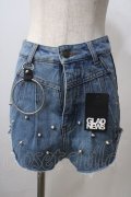 GLAD NEWS / スタッズ付きショートデニムパンツ  デニム Y-25-06-26-160-GL-PA-SZ-ZY