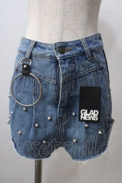 画像1: GLAD NEWS / スタッズ付きショートデニムパンツ  デニム Y-25-06-26-160-GL-PA-SZ-ZY