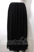 MARBLE / バッスルレース付きスカラップレースロングスカート  黒 Y-25-06-26-169-GO-SK-SZ-ZY