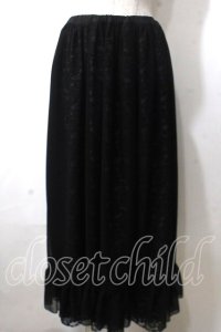 MARBLE / バッスルレース付きスカラップレースロングスカート  黒 Y-25-06-26-169-GO-SK-SZ-ZY