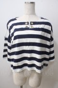 Fi.n.t  / ハトメ使いワイドボーダーT F ネイビー Y-25-06-26-028-LO-TS-SZ-ZY