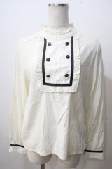 axes femme POETIQUE / /ダブルボタンデザインブラウス M 生成り Y-25-06-26-038-AX-BL-SZ-ZT074