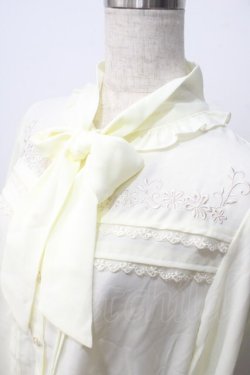 画像3: axes femme / 花刺繍ボウタイブラウス F 生成り Y-25-06-26-039-AX-BL-SZ-ZT076